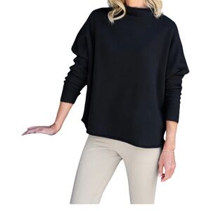 Frank & Eileen NWOT Effie Funnel Neck Capelet Black Size S